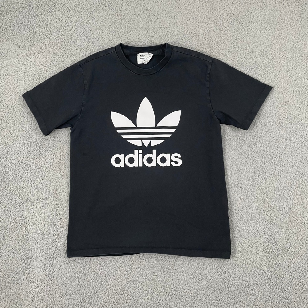 Adidas Originals Trefoil Graphic T-Shirt Men M Black Sportswear Short Sleeve